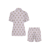 Yorkshire Terrier Pattern Print Design 02 Women's V-Neck Short Pajama Set