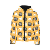 Bull Terrier Pattern Print Design 03 Kids' Boys' Girls' Padded Hooded Jacket