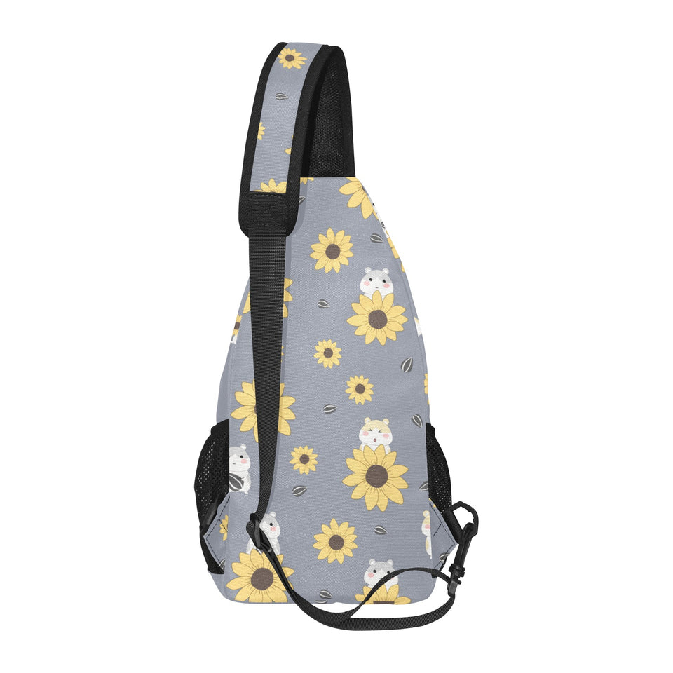 Cute hamster sunflower pattern background All Over Print Chest Bag
