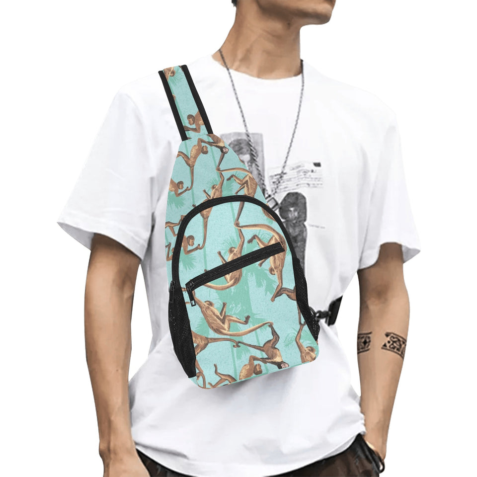 Monkey Palm tree background All Over Print Chest Bag