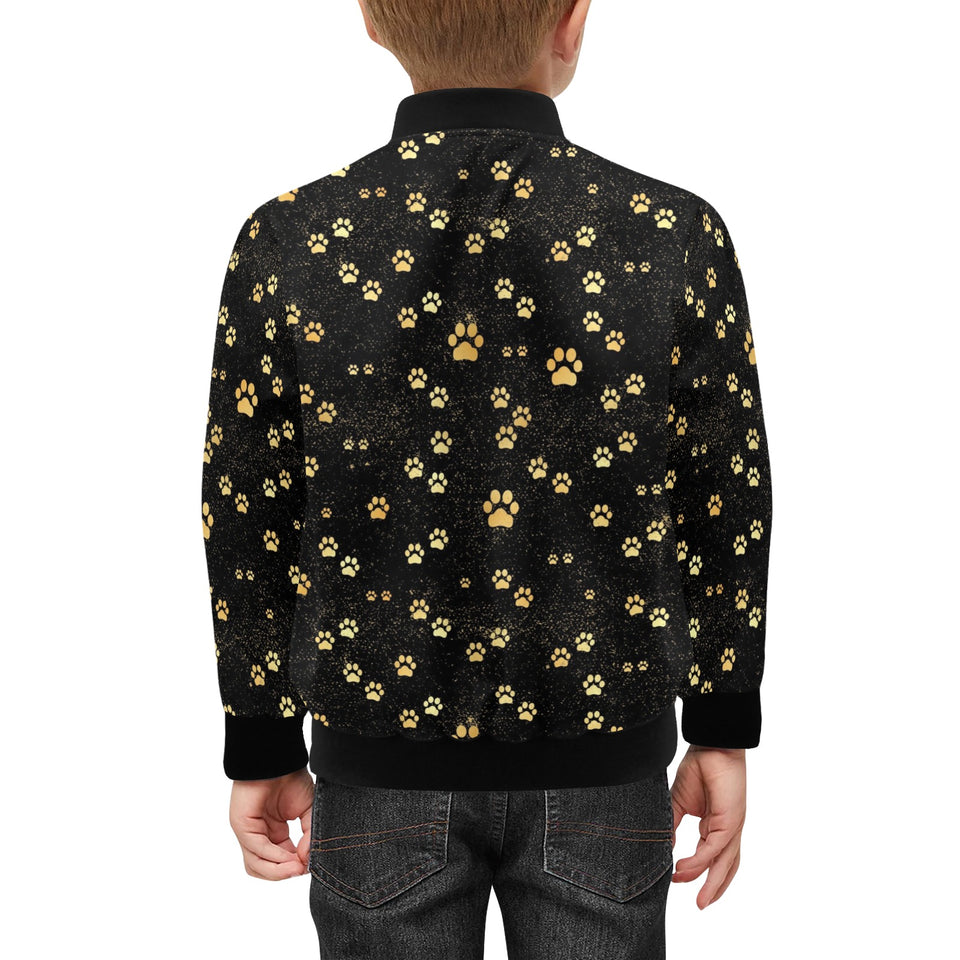 Dog Paws Pattern Print Design 05 Kids' Boys' Girls' Bomber Jacket