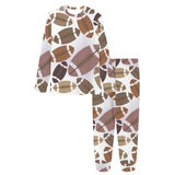 American football ball pattern Women's All Over Print Pajama Set