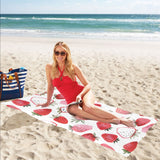 watercolor hand drawn beautiful strawberry pattern Beach Towel