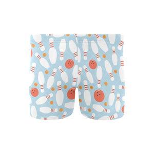 Bowling ball bowling pins blue blackground Men's Swimming Trunks