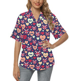 British Pattern Print Design 02 Women's All Over Print Hawaiian Shirt