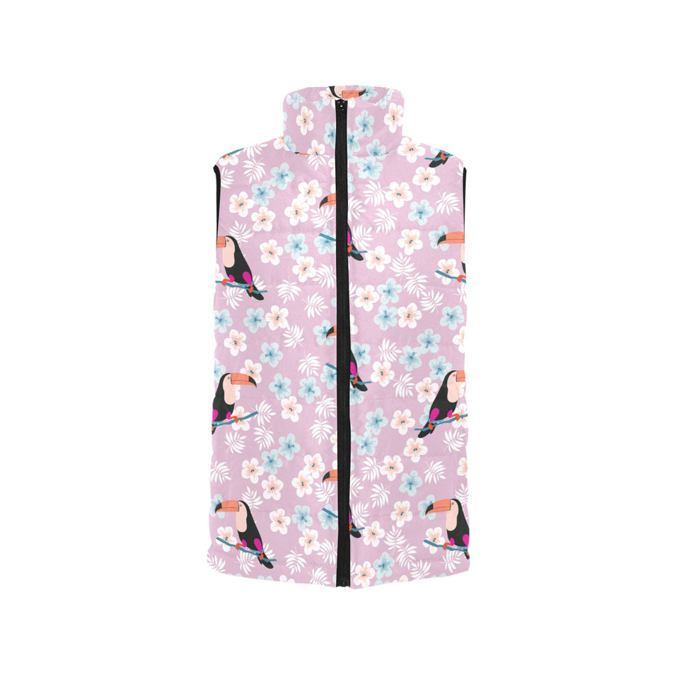 Beautiful toucan flower leaves Women's Padded Vest