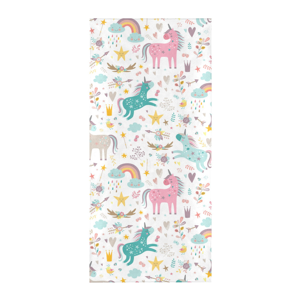 Colorful unicorn pattern Beach Towel