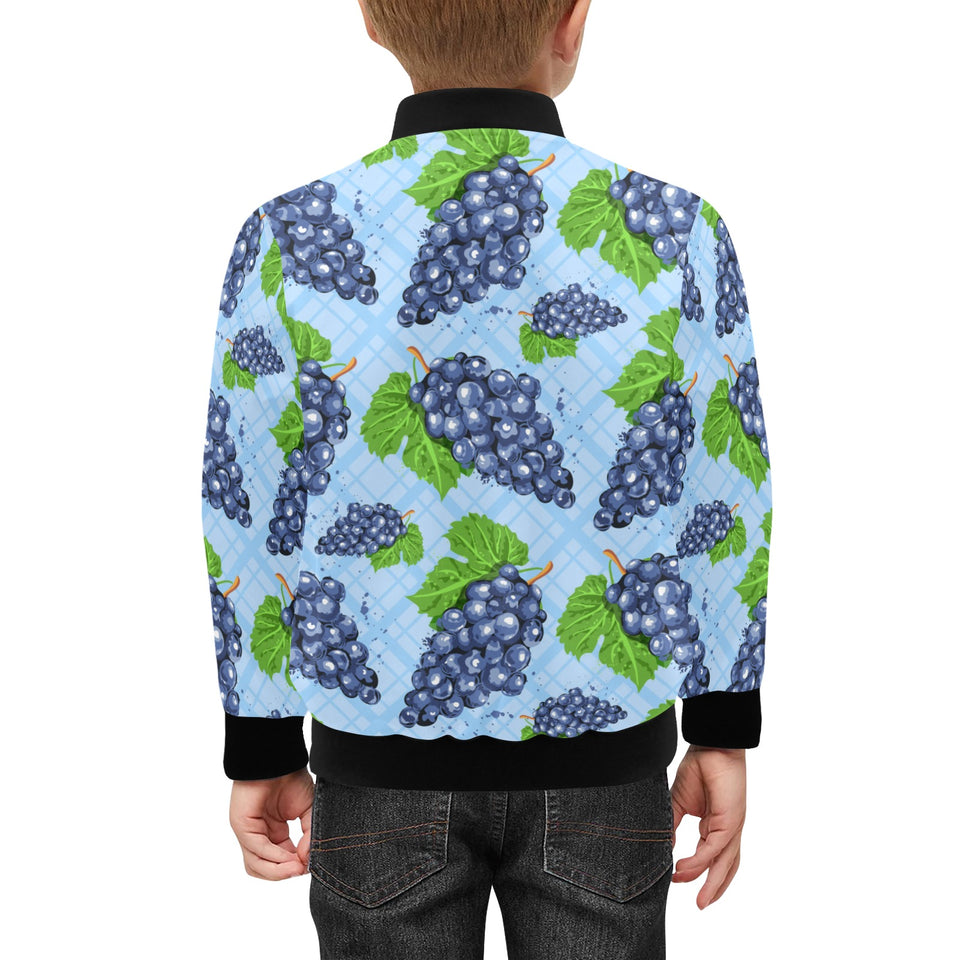 Watercolor grape pattern Kids' Boys' Girls' Bomber Jacket