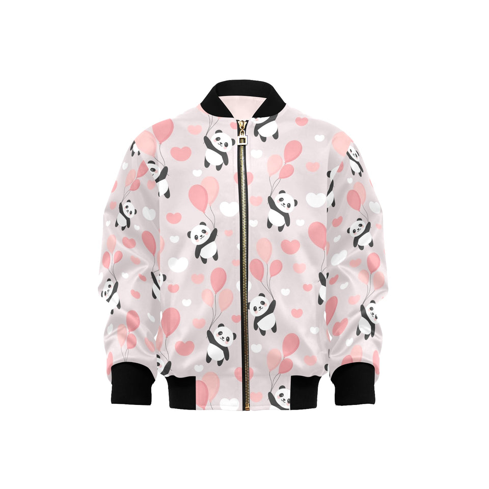 Cute panda ballon heart pattern Kids' Boys' Girls' Bomber Jacket