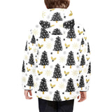 Christmas tree holly snow star pattern Kids' Boys' Girls' Padded Hooded Jacket