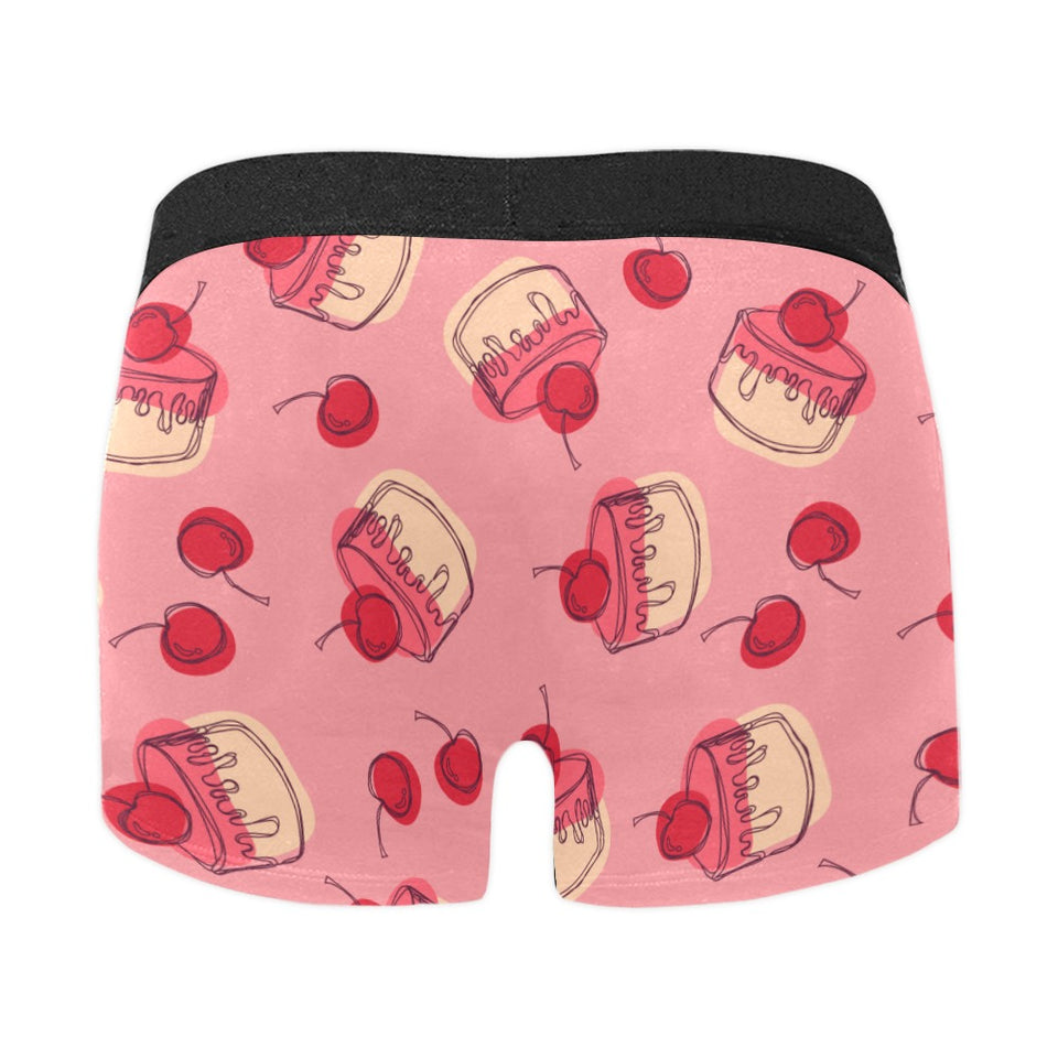 Cake cherry pattern Men's All Over Print Boxer Briefs Men's Underwear