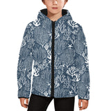 Coral Reef Pattern Print Design 05 Kids' Boys' Girls' Padded Hooded Jacket