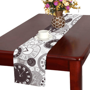 Classic vintage clock pattern Table Runner