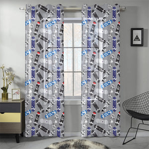Skate Board Pattern Print Design 03 Gauze Curtain