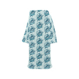 Swordfish Pattern Print Design 05 Blanket Robe with Sleeves