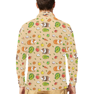 Guinea Pig Pattern Print Design 05 Men's Long Sleeve Polo Shirt