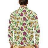 Paassion fruit pattern Men's Long Sleeve Polo Shirt