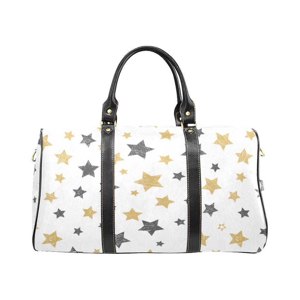 hand drawn gold black star pattern Travel Bag
