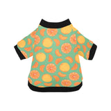 orange fruit pattern green background All Over Print Pet Dog Round Neck Fuzzy Shirt