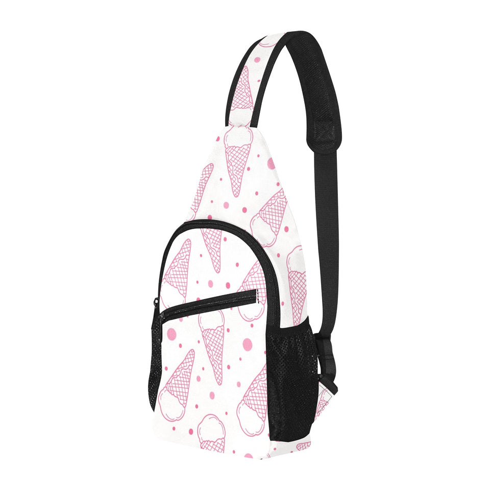 Hand drawn ice cream pattern All Over Print Chest Bag