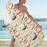 Mustache Beard Pattern Print Design 03 Beach Towel