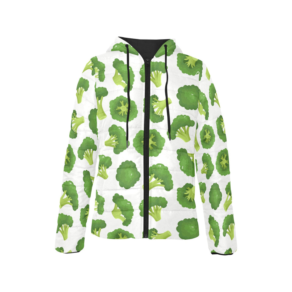 Cute broccoli pattern Women's Padded Hooded Jacket