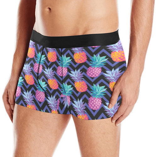 Pineapples pattern zigzag background Men's All Over Print Boxer Briefs Men's Underwear