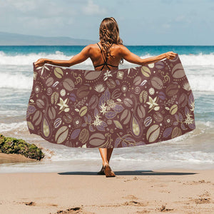 Coffee bean flower pattern Beach Towel