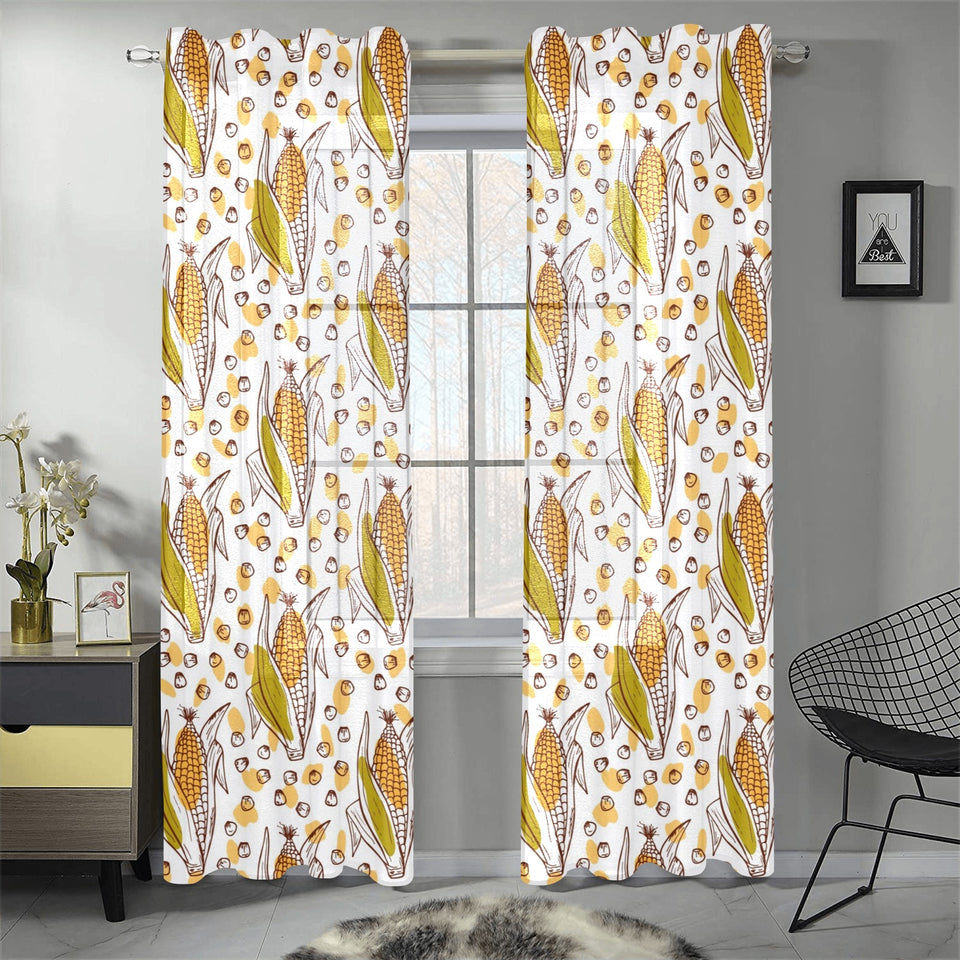 Corn Pattern Print Design 02 Gauze Curtain