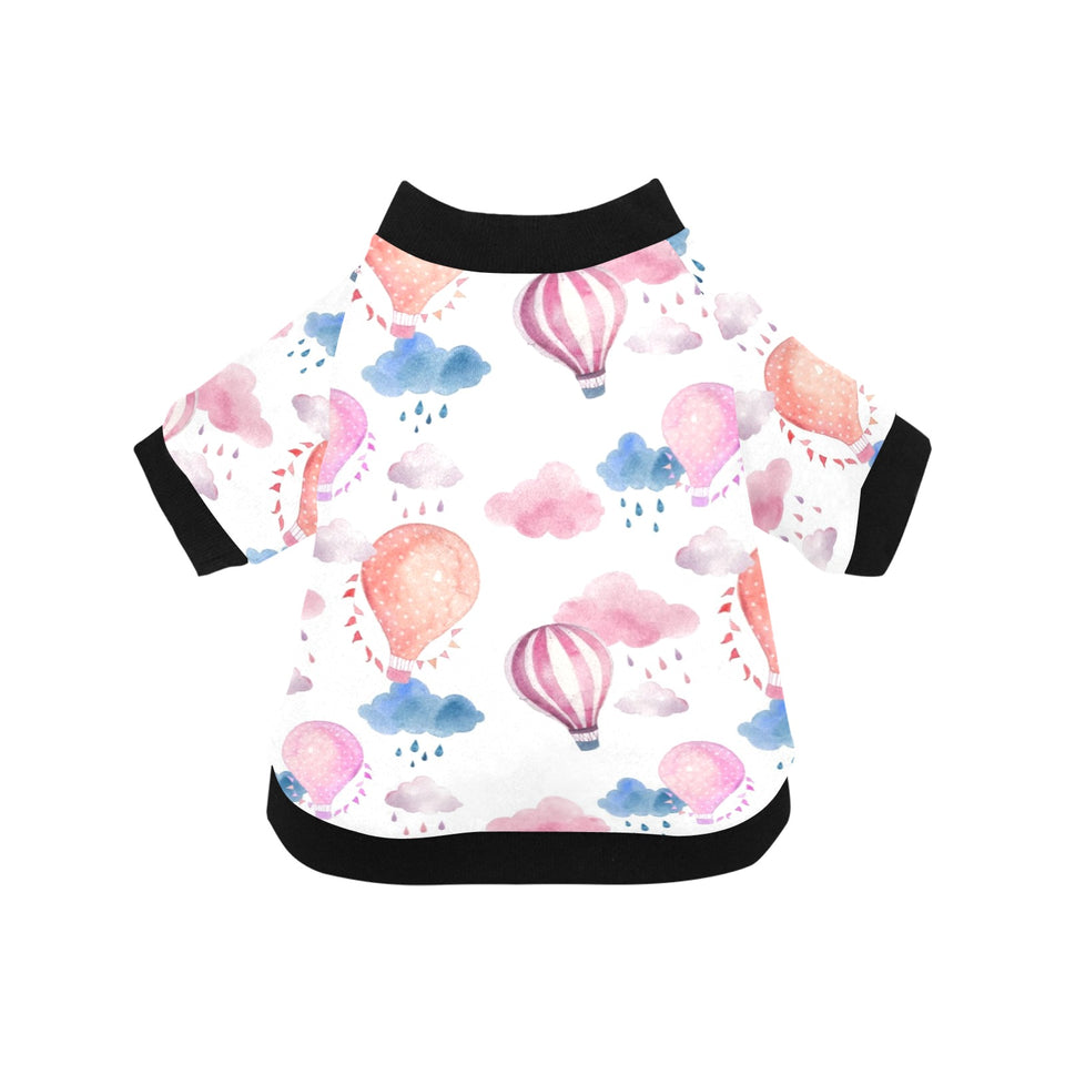 Watercolor air balloon cloud pattern All Over Print Pet Dog Round Neck Fuzzy Shirt