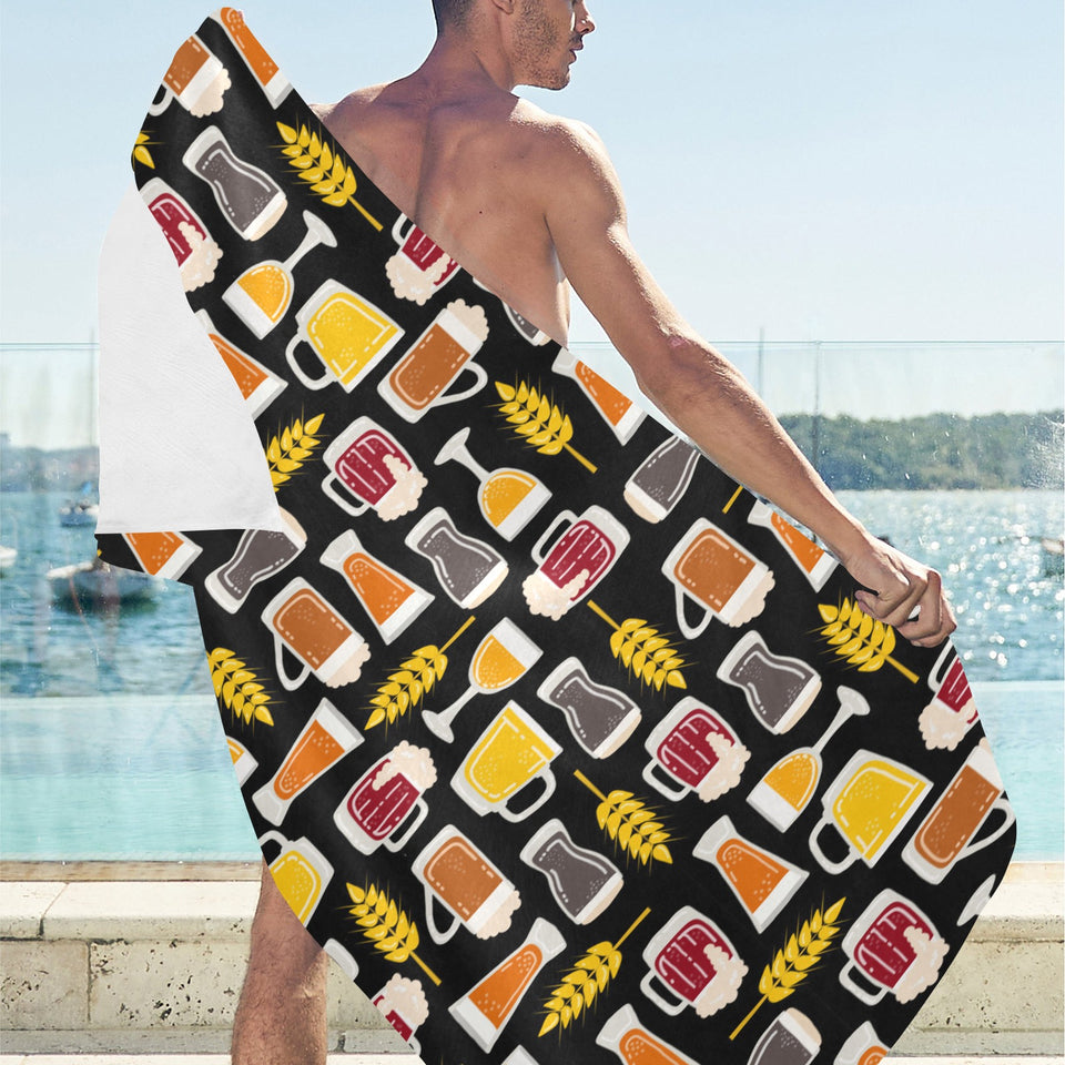 Beer type pattern Beach Towel