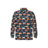 Camper Van Pattern Print Design 05 Men's Long Sleeve Polo Shirt