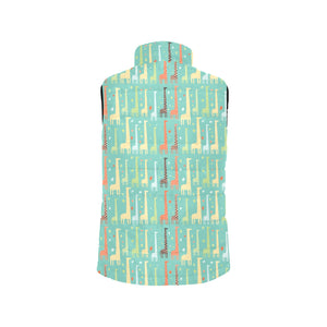 Giraffe Pattern Print Design 01 Men's Padded Vest