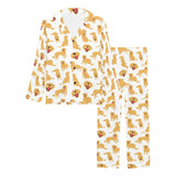 Golden Retriever Pattern Print Design 05 Women's Long Pajama Set
