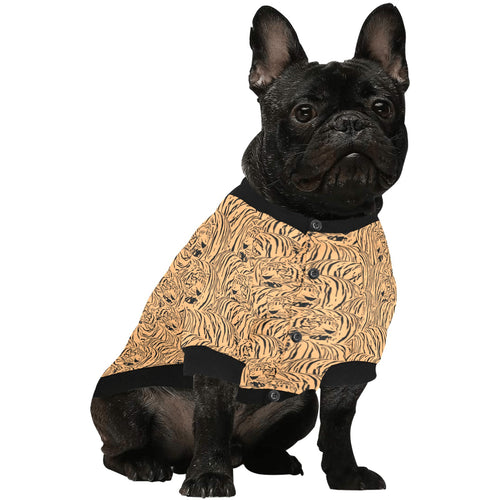 Bengal tigers pattern All Over Print Pet Dog Round Neck Fuzzy Shirt