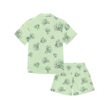 broccoli sketch pattern Kids' Boys' Girls' V-Neck Short Pajama Set