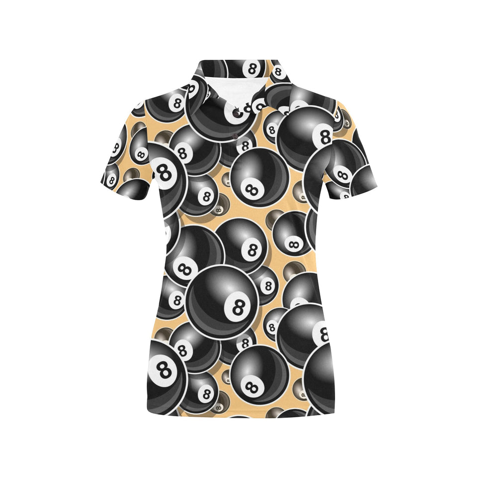 Billiard Ball Pattern Print Design 04 Women's All Over Print Polo Shirt
