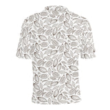 cacao beans leaves pattern Men's All Over Print Polo Shirt