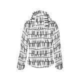 Piano Pattern Print Design 03 Women's Padded Hooded Jacket