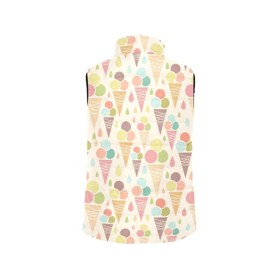 Ice cream cone pattern Women's Padded Vest