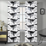 Black whale pattern Gauze Curtain