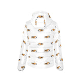 Cute beagle dog sleeping pattern Women's Padded Hooded Jacket