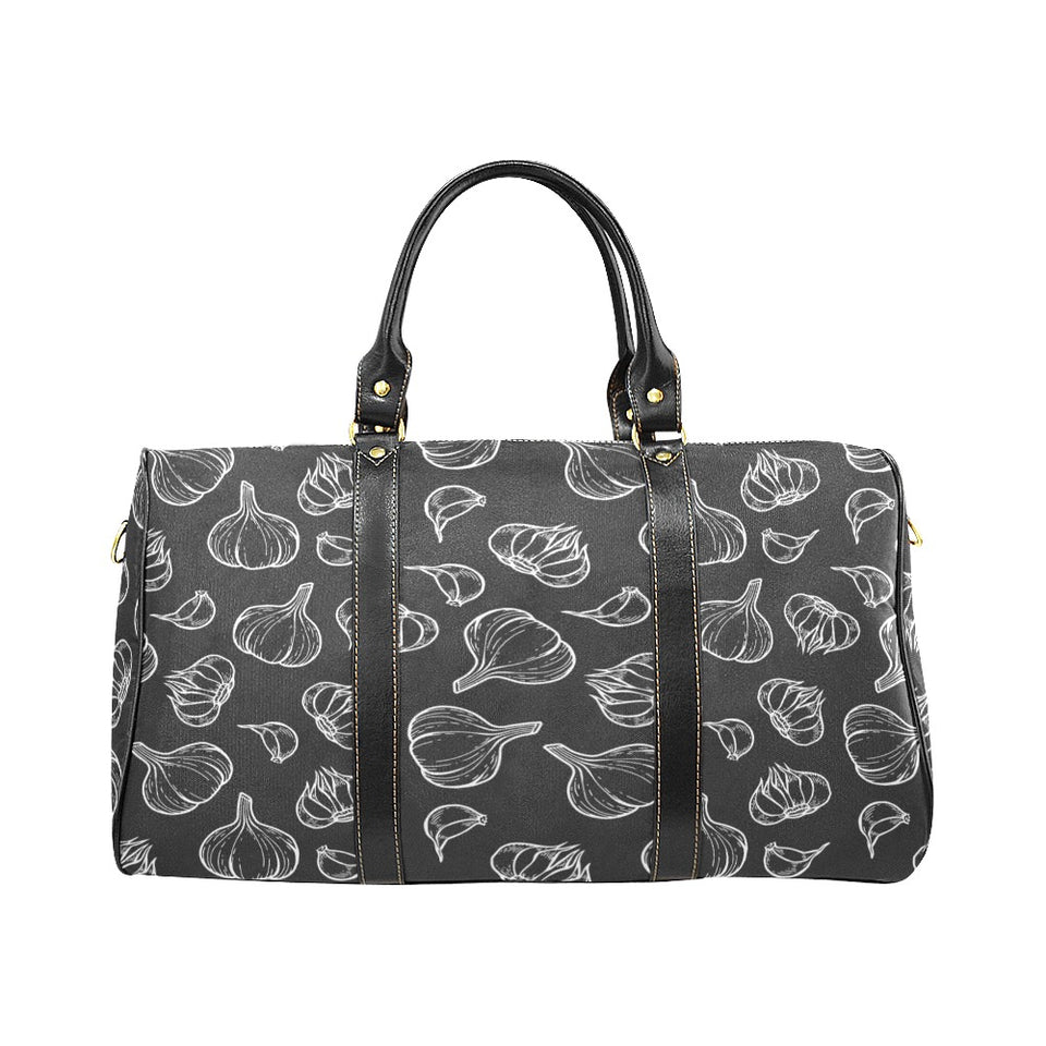 Garlic pattern black background Travel Bag
