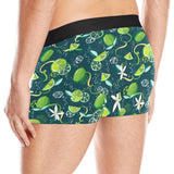 Lime ice flower pattern Men's All Over Print Boxer Briefs Men's Underwear