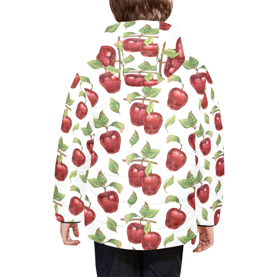 Red apples pattern Kids' Boys' Girls' Padded Hooded Jacket