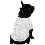 Cartoon hand drawn ice cream black white All Over Print Pet Dog Round Neck Fuzzy Shirt