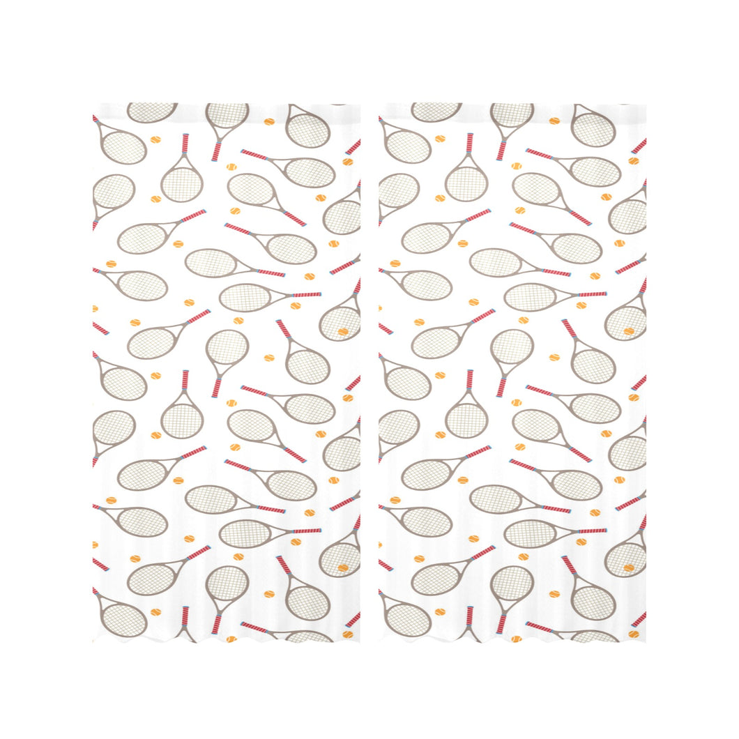 Tennis Pattern Print Design 04 Gauze Curtain