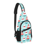 Red White sailboat wave background All Over Print Chest Bag