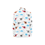 Watercolor helicopter cloud pattern Women's Long Sleeve Polo Shirt