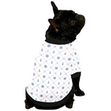 Anchor rudder nautical design pattern All Over Print Pet Dog Round Neck Fuzzy Shirt